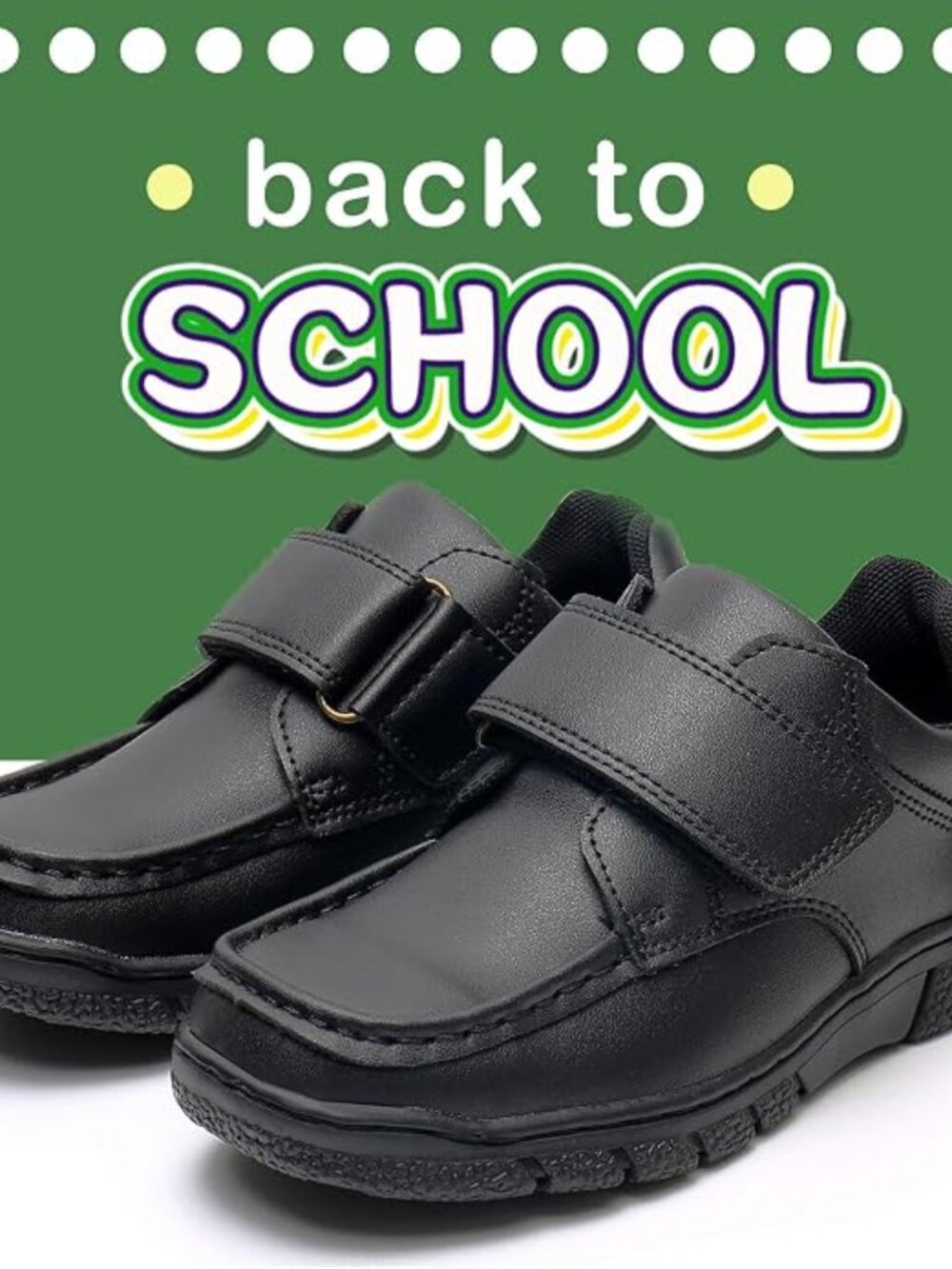 Velcro shoes size youth 3, black, school shoes, oxford